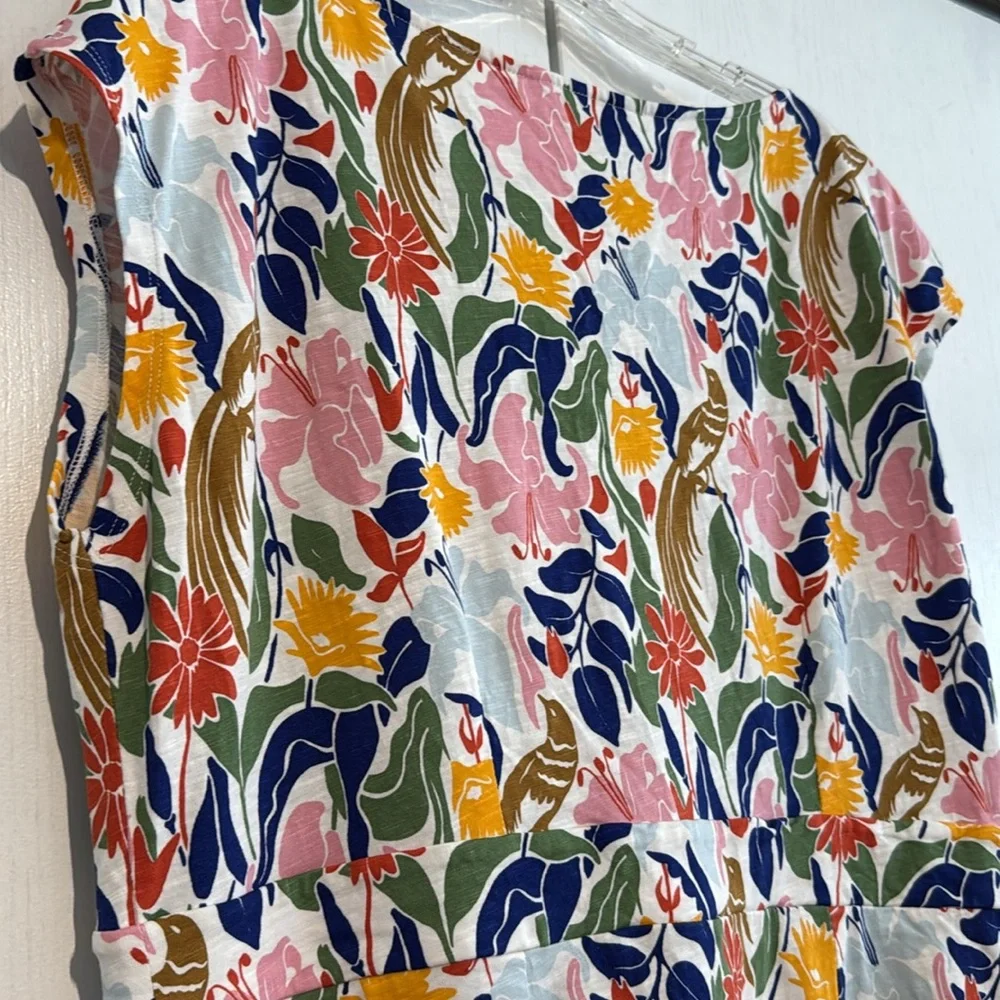 Boden Florrie Tropical Bird Floral Jersey Dress Cap Sleeve Pocket Stretch 16/18R - Picture 12 of 15